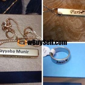 BUY 1 BAR NECKLACE &amp; GET 1 CUSTOMIZED SILVER RING FREE FOR SALE 