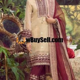 MARIA B ORGANZA EMBROIDERY SUIT