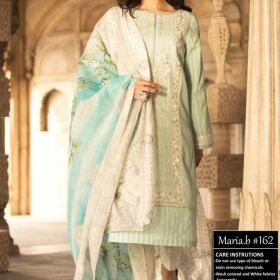 Maria.B Lawn 3pc Chiffon Printed Front Full Heavy Embroidery for Sale