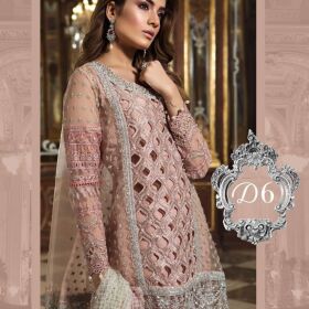 Maria B Mehsori Net Embroidery Suit with Embroidery Net Dupatta for Sale