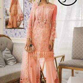 Gulal Complete Net Suit with Malai Trouser Net Embroidery Duppata for Sale