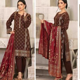 Cheerfull and Fabulous Unstitched Gold Print Lawn Designs with Gold Print  for Sale 