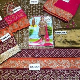 Ayesha Imran Bridal Chiffon Embroidery Suit Chiffon Embroidery Duppata for Sale 