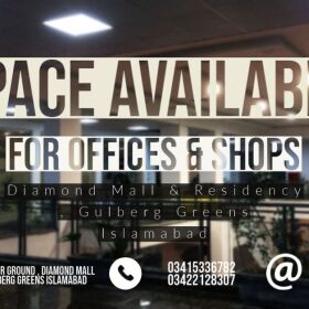 Space Available for Shops and offices In Diamond Mall and Residency Gulberg Greens Islamabad, Pakistan