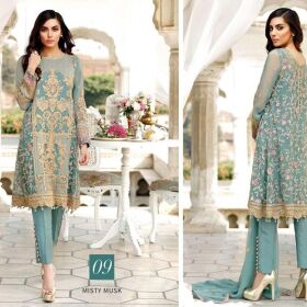Baroque now available design no 1335 High Quality Chiffon embroidered front pannel for Sale 