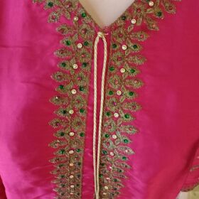 2 Piece Fabric Shot Silk Full Embroidery and Touching for Sale 